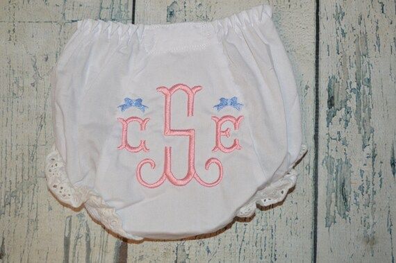 Monogrammed Baby Bloomers With Little Embroidered Bows Custom | Etsy | Etsy (US)