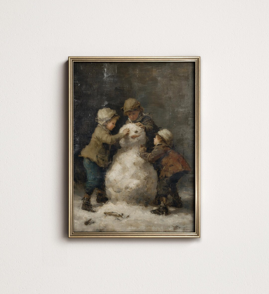 Classic Holiday Printable Art: Vintage Snowman Scene, Winter Wall Decor (digital Download) W1-23 ... | Etsy (US)