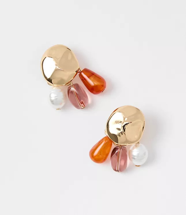 Pearlized Molded Statement Earrings | LOFT