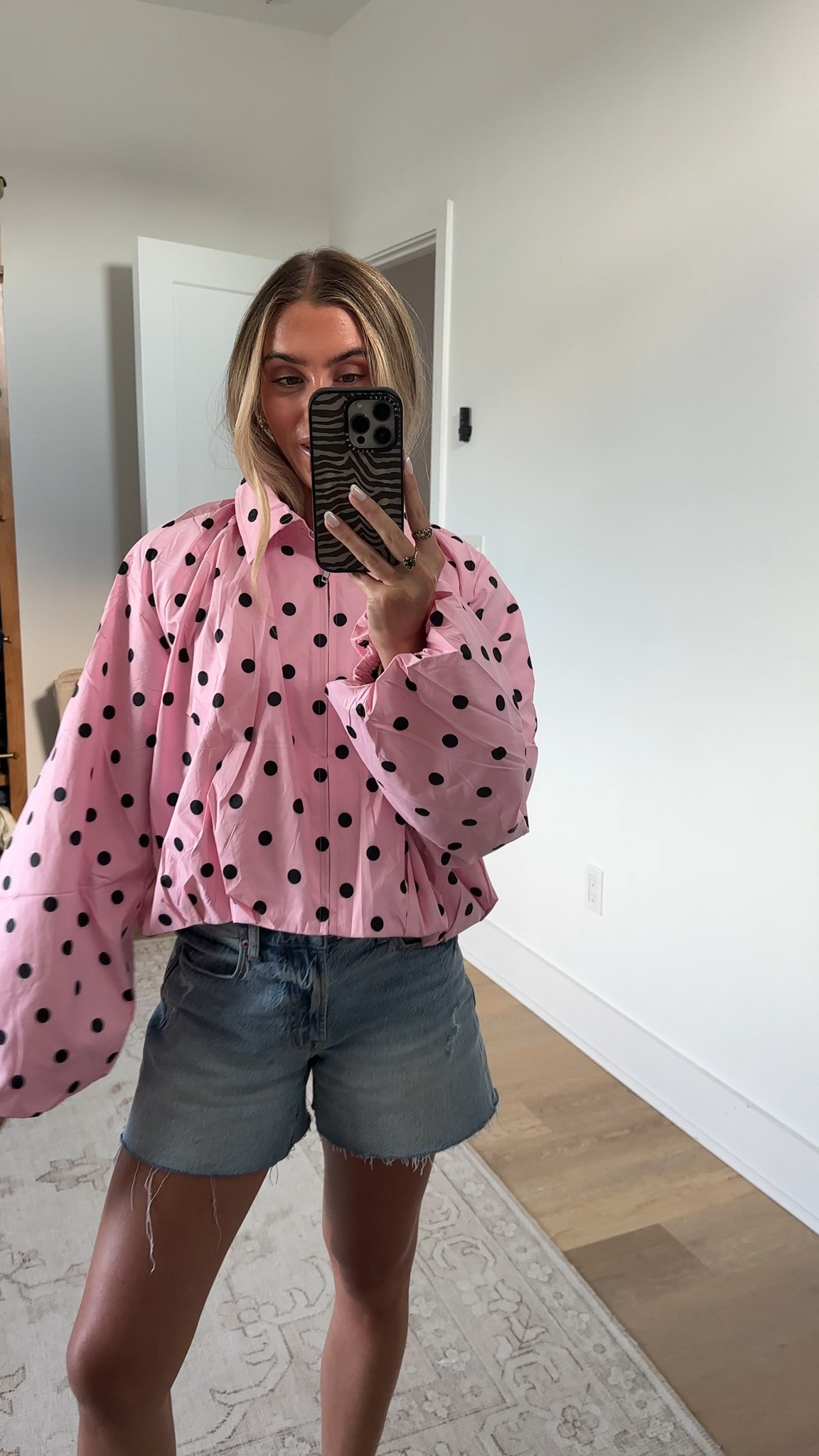 Amazon size small Bankeng Women Polka Dot Jacket Puffed Sleeve Bomber Jacket Lapel Collar Zip Up Cropped Loose Fall Spring Pleated Coat

#LTKootd #LTKSaleAlert #LTKdayinmylife