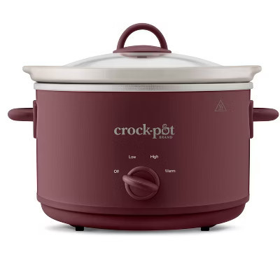 Crock-Pot 4.5qt Slow Cooker Lambrusco Red: Ceramic Stoneware Pot, 3 Settings, Dishwasher-Safe, Tempered Glass Lid | Target