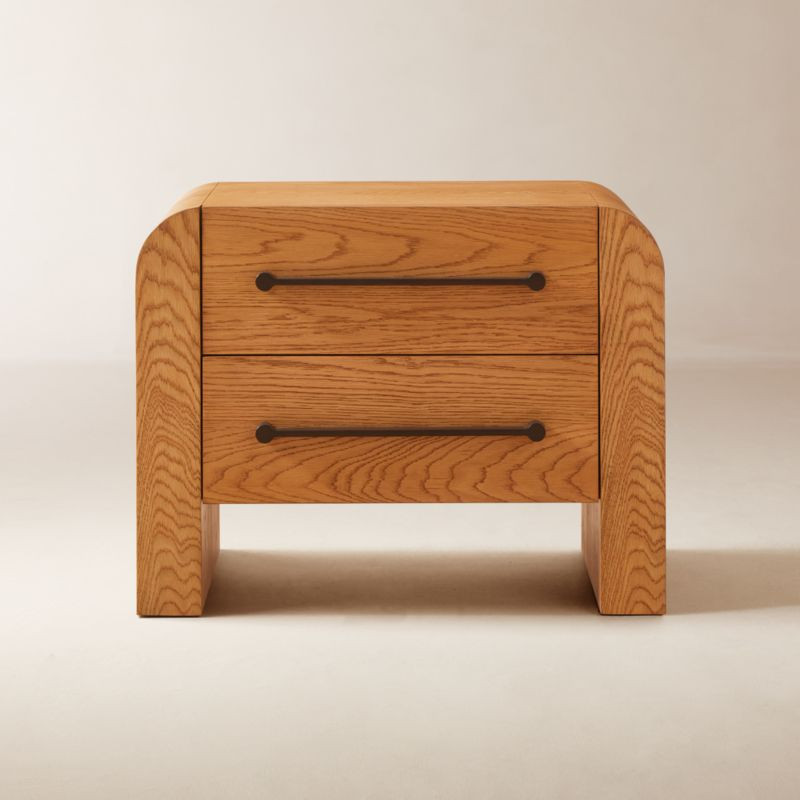Sutton 2-Drawer White Oak Wood Nightstand + Reviews | CB2 | CB2