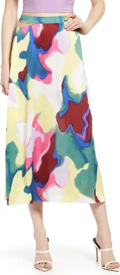 Cutout Waist Midi Skirt | Nordstrom