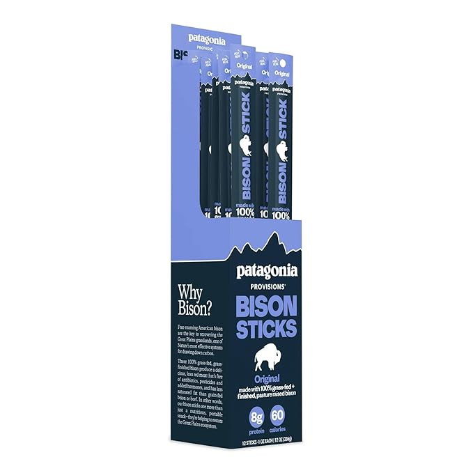 Patagonia Provisions High-Protein Bison Sticks - 100% Grass-Fed & Finished | Shelf-Stable Hiking ... | Amazon (US)