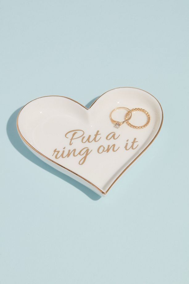 Put a Ring on it Ceramic Heart Ring Dish | Davids Bridal
