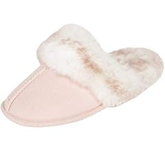 Jessica Simpson Girls Comfy Slippers - Cute Faux Fur Slip-on Shoes Memory Foam House Slipper | Amazon (US)