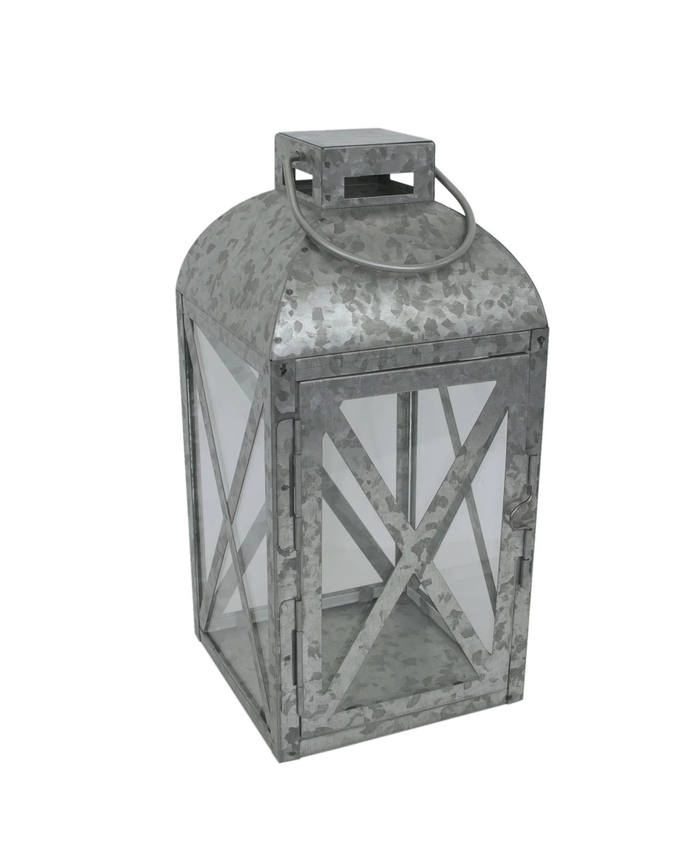 Mainstays Medium Galvanized Metal Candle Holder Lantern - Walmart.com | Walmart (US)