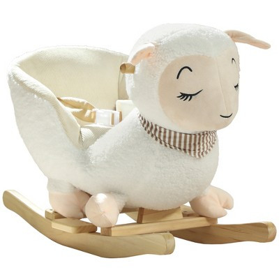Qaba Baby Rocking Horse, Sheep Rocking Horse for Toddlers, Plush Stuffed Ride-on Animal Rocker with Lullaby Song | Target