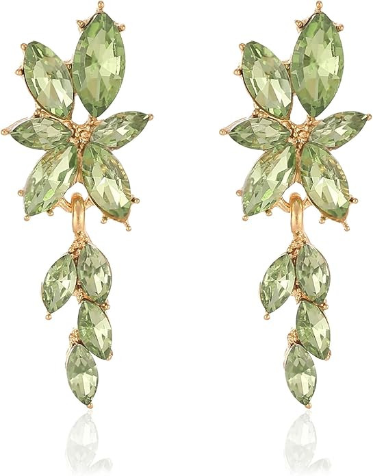 ATIMIGO Elegant Rhinestone Dangle Earrings Marquise Crystal Wedding Bridal Earrings for Brides Br... | Amazon (US)