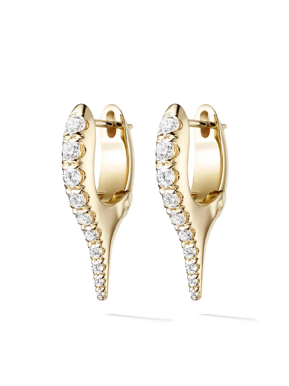 18kt yellow gold and diamond Lola mini needle earrings | Farfetch Global