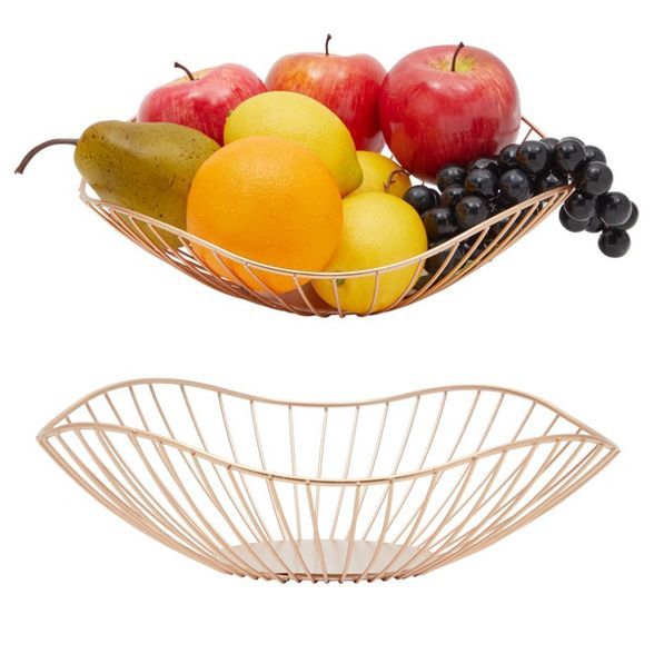Juvale 2 Pack Wire Fruit Bowl, Rose Gold Kitchen Accessories (10 x 10 x 2.8 in) | Target