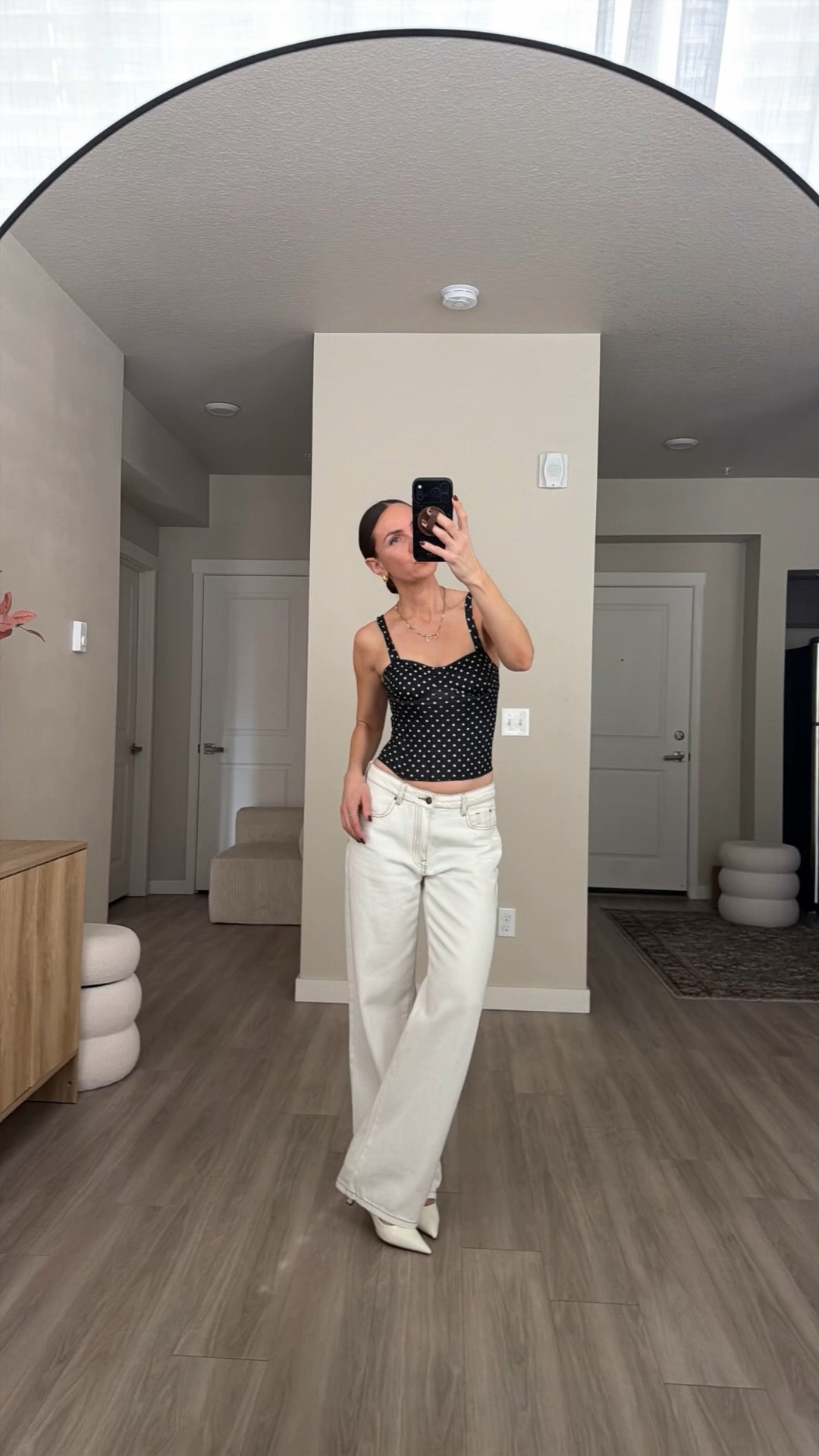 polka dot bustier top.  so cute 
linking exact pieces. wearing small in all 
