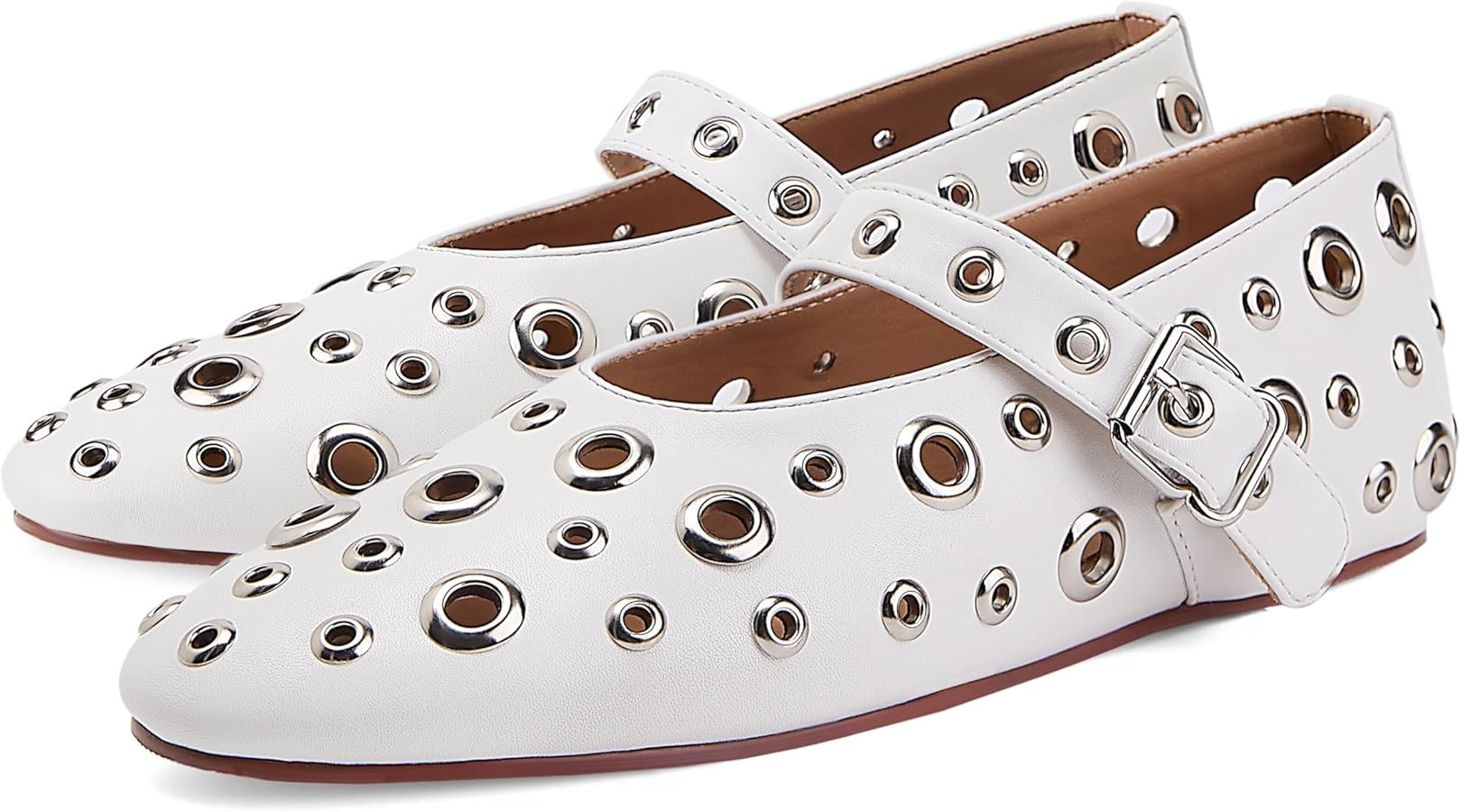 Mesh Ballet Flats for Women Buckle Strap Ballerina Flats Comfy Casual Daily Dress Perforated Mary... | Amazon (US)