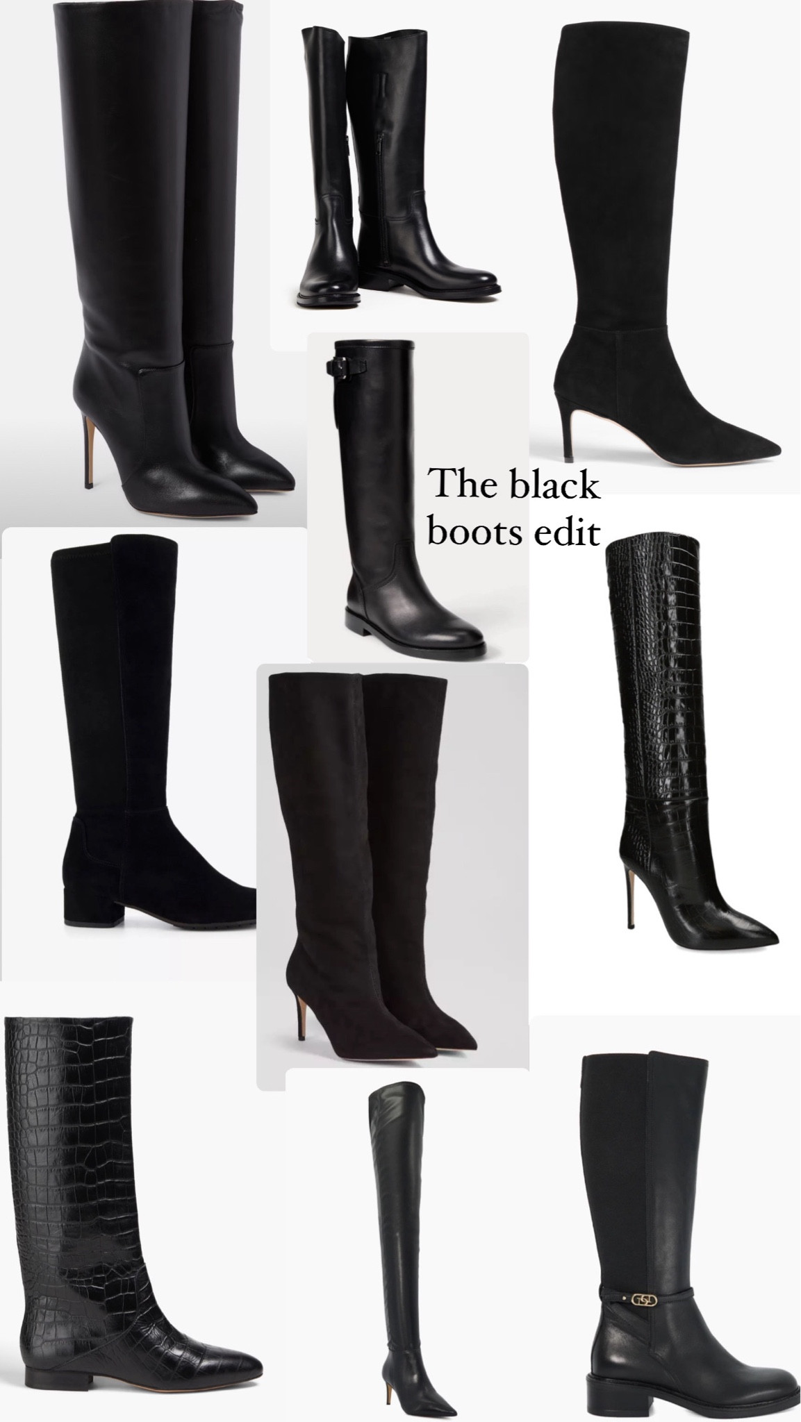 Must have black boots for daytime, nighttime, flat, heeled, for classic looks - staples to any closet 🖤 👢 

#boots #blackboots #autumnlooks #autumnoutfits #autumnwinter #knighheightboots #longboots #ridingboots #suedeboots #leatherboots #crockboots 

#LTKluxury #LTKautumn #LTKshoes