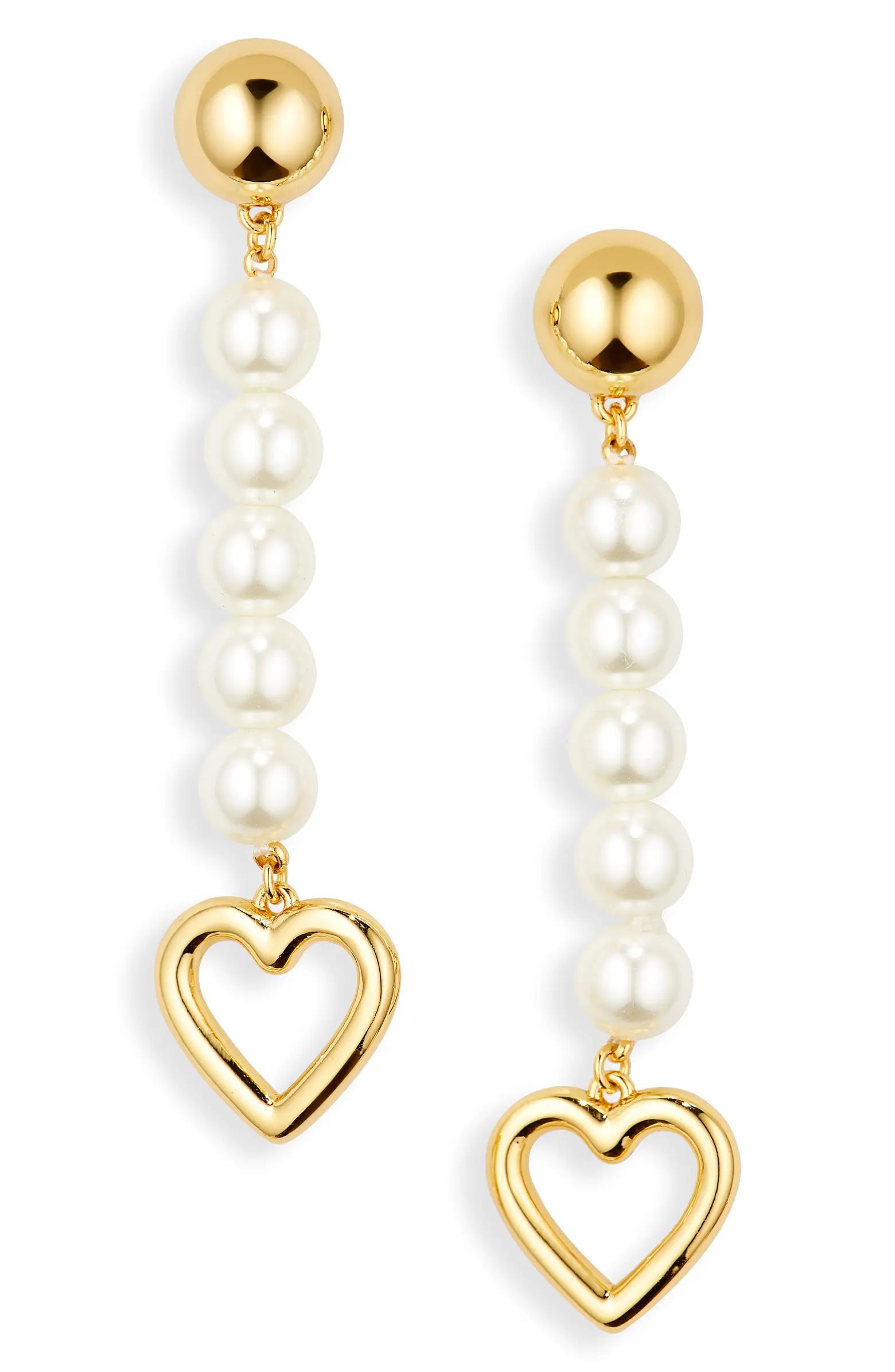 Sweetheart Imitation Pearl Drop Earrings | Nordstrom