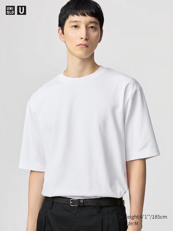 AIRism Cotton Oversized Crew Neck T-Shirt (Half Sleeve) | UNIQLO (UK)