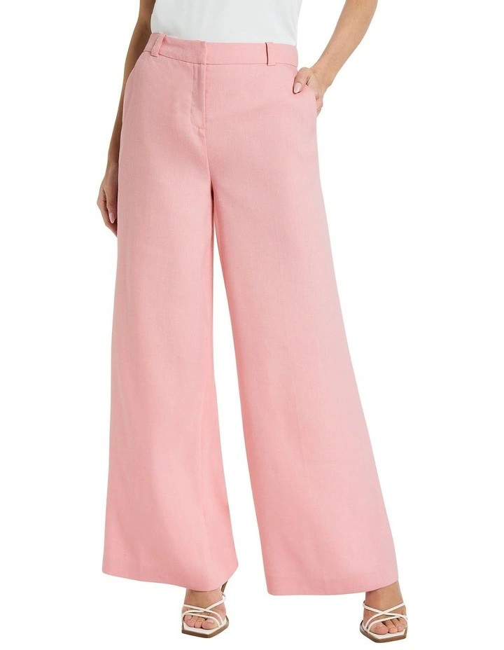 David LawrenceChaya Wide Leg Linen Pant in Blush | Myer