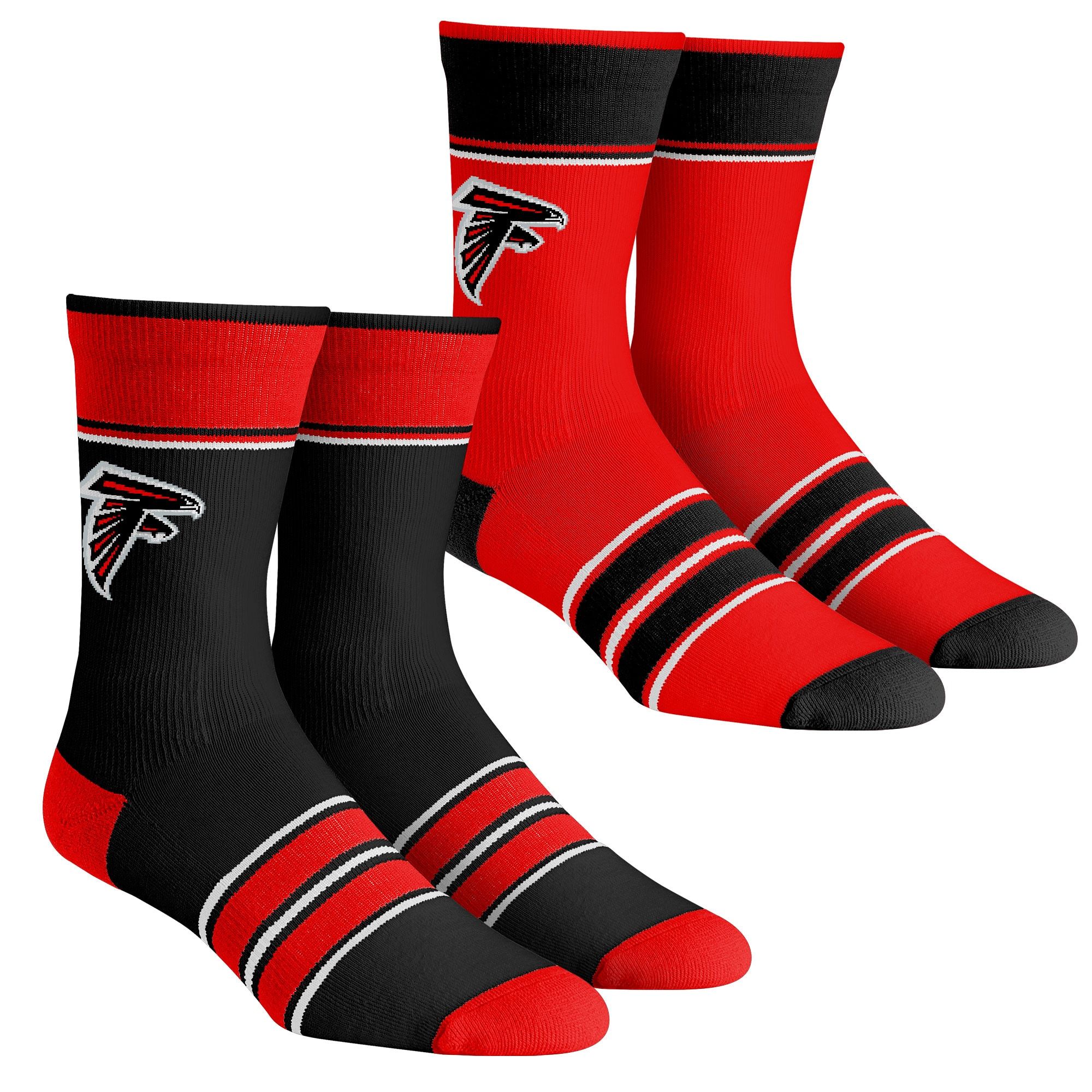Unisex Atlanta Falcons Rock Em Socks Multi-Stripe 2-Pack Team Crew Sock Set | NFL Shop
