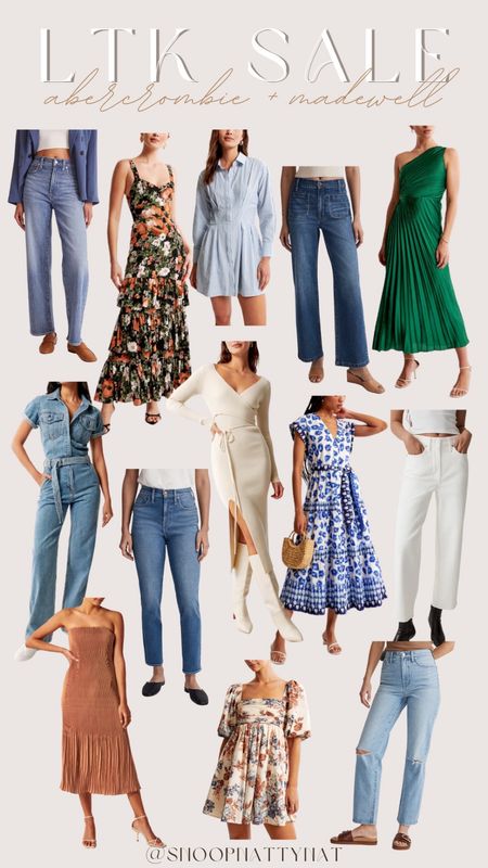 LTK sale finds - fall fashions- Abercrombie dresses - Madewell jeans - LTK sale - fall dresses - denim finds - denim for fall - preppy style - chic outfits - fall outfits 