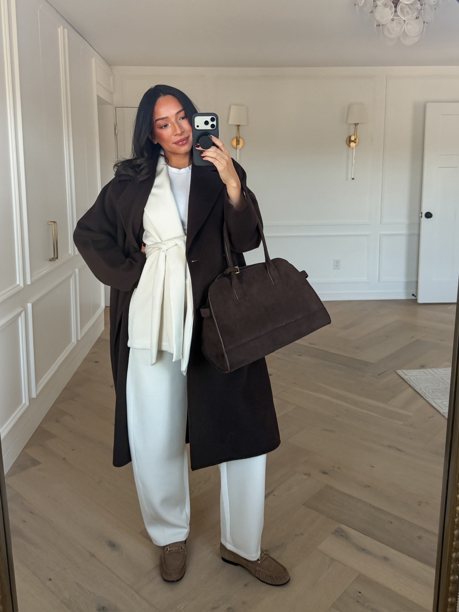 Comfy Winter Outfit 🤍 Extra 30% OFF this wrap cardigan! Wearing size M cardigan, size M Tall barrel leg pants and size M tall tailored top coat - this material is so comfortable, lightweight and buttery soft! 

Loungewear 
Winter outfit 
Winter fashion 
Airport outfit 
Travel outfit
Nursing friendly outfit 

#LTKBump #LTKFindsUnder100 #LTKSeasonal