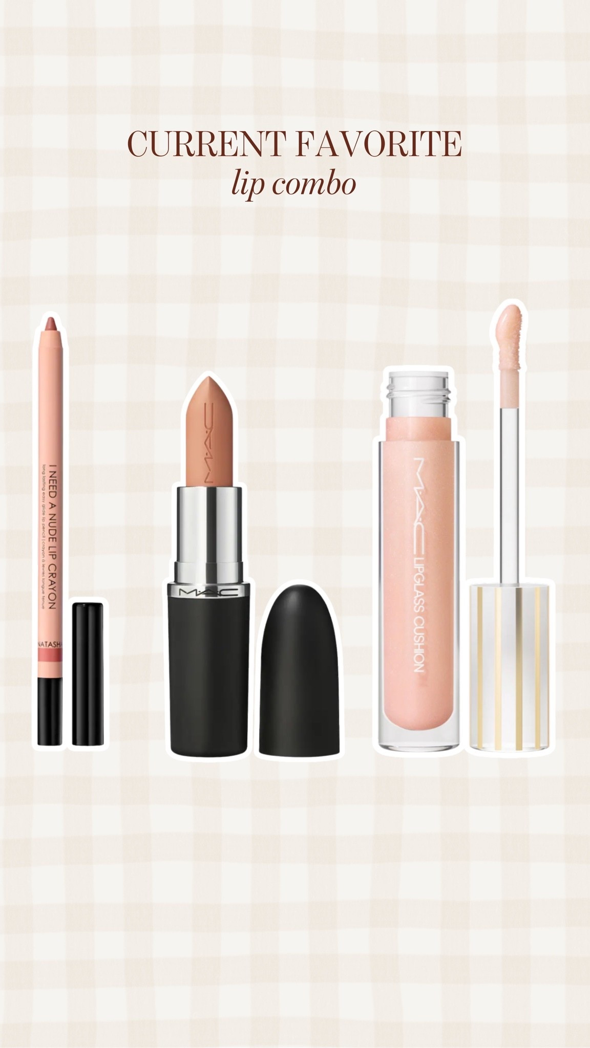 Liner shade Natasha 
Lipstick shade fleshpot 
Lip gloss shade sugarrimmed

#LTKgrwm #LTKootd #LTKBeauty