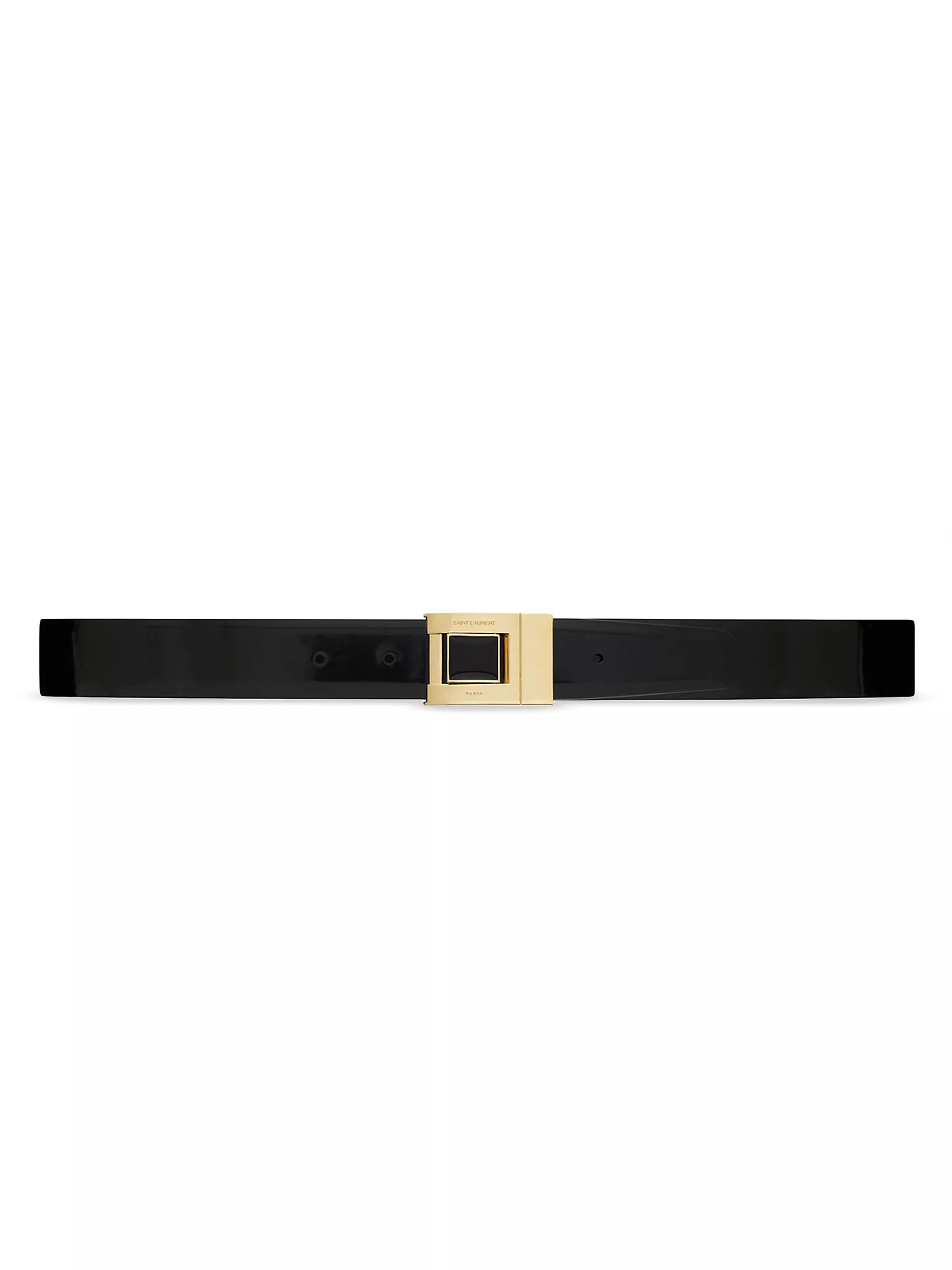Buckle Belt in Shiny Leather | Saks Fifth Avenue