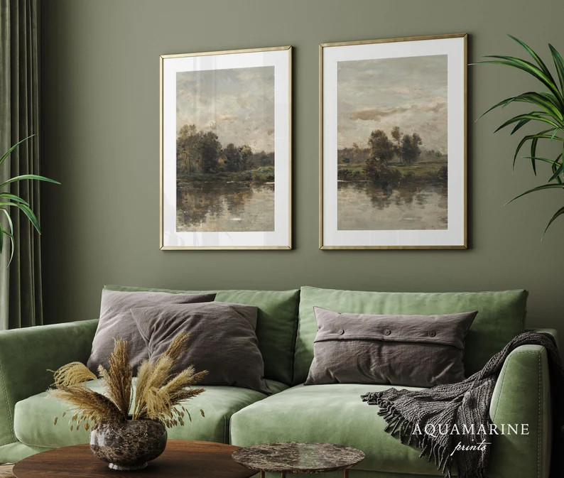 Landscape Set of 2 Prints, PRINT & SHIP, Landscape Wall Art, Large Wall Art, Living Room Wall Art... | Etsy (Global)