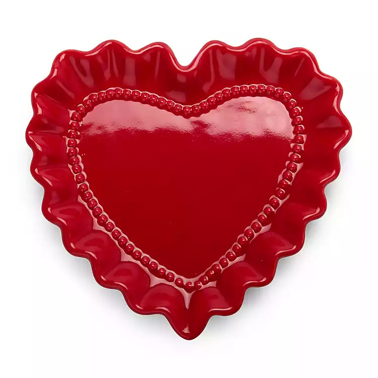 New! Ruffle Heart Appetizer Plate | Kirklands