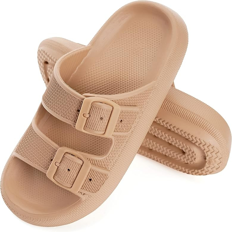 WHITIN Pillow Slippers for Women Men | Bathroom Shower Cloud Slides Cushioned Thick Sole Sandals ... | Amazon (US)