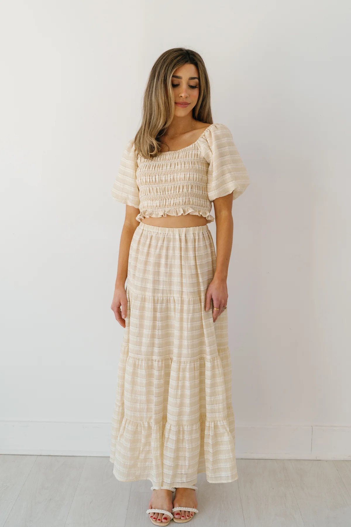 Golden Crop Top & Maxi Skirt Set | Landry Kate