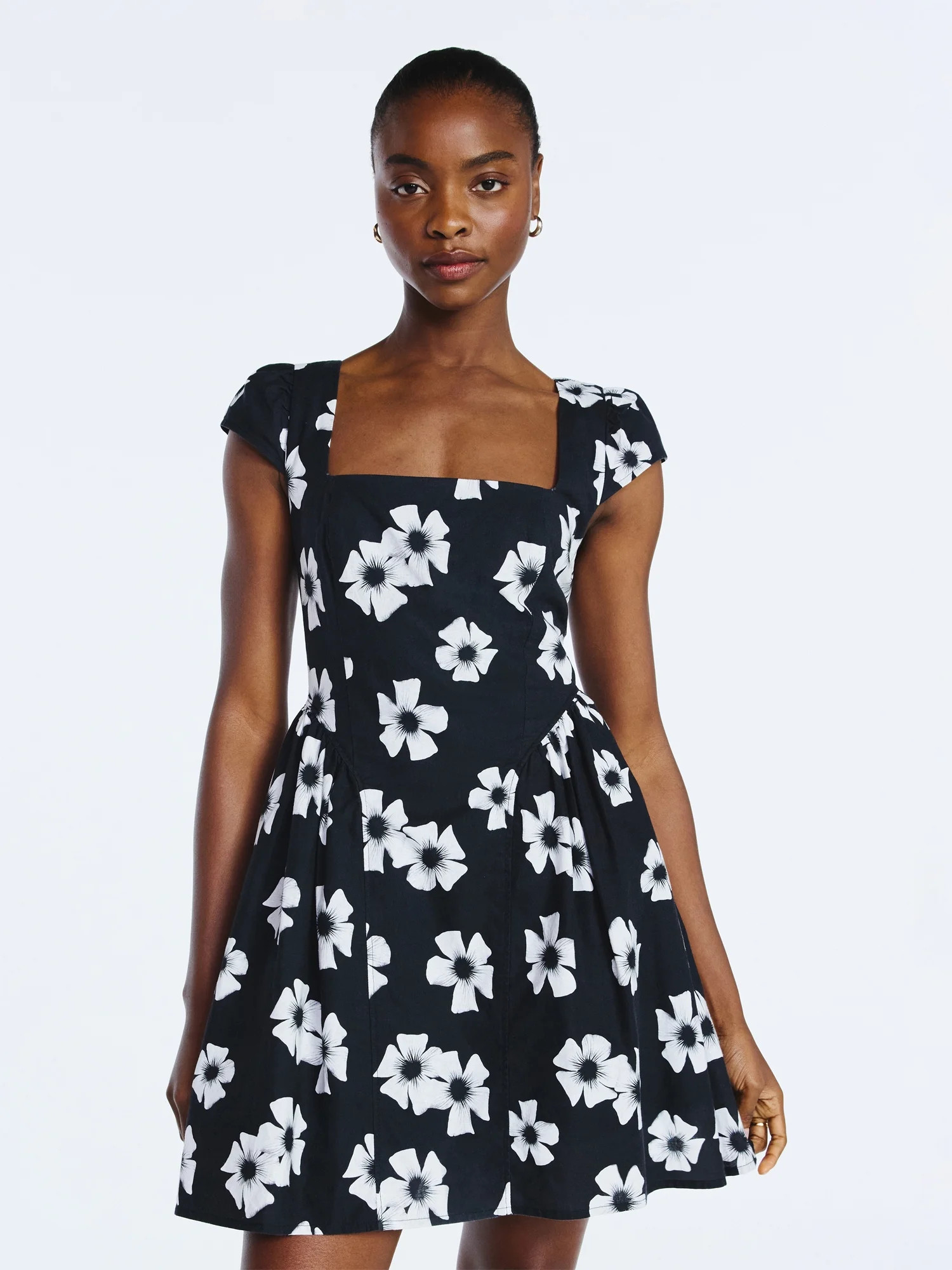 Scoop Women's Square Neck Mini Dress, Sizes XS-XXL | Walmart (US)