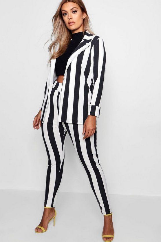 Plus Striped Suit Two-Piece | Boohoo.com (US & CA)