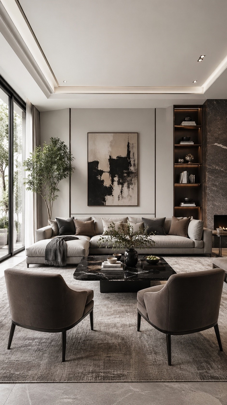 Elegant living room with soft neutral tones, sculptural seating, and a refined modern organic feel.

#livingroomdesign #luxurylivingroom #modernlivingroom #neutralinterior #interiordesign #homedecor #organicmodern #livingroomdecor #modernhome #softminimalism #interiorinspo #eleganthome #designerstyle #cozyhome #contemporaryinterior #homeinspiration #pinteresthome #ltkhome #refinedinteriors #calmhome