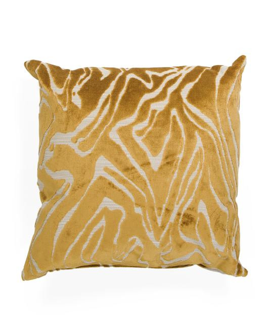 Zuniga Abstract Cut Velvet Feather Fill Pillow | TJ Maxx