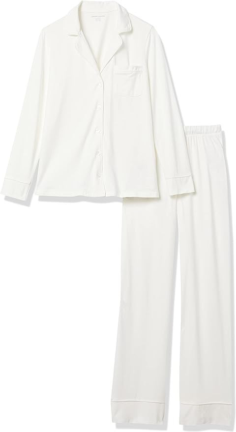 Amazon Essentials Women's Cotton Modal Long-Sleeve Shirt and Full-Length Bottom Pajama Set (Avail... | Amazon (US)
