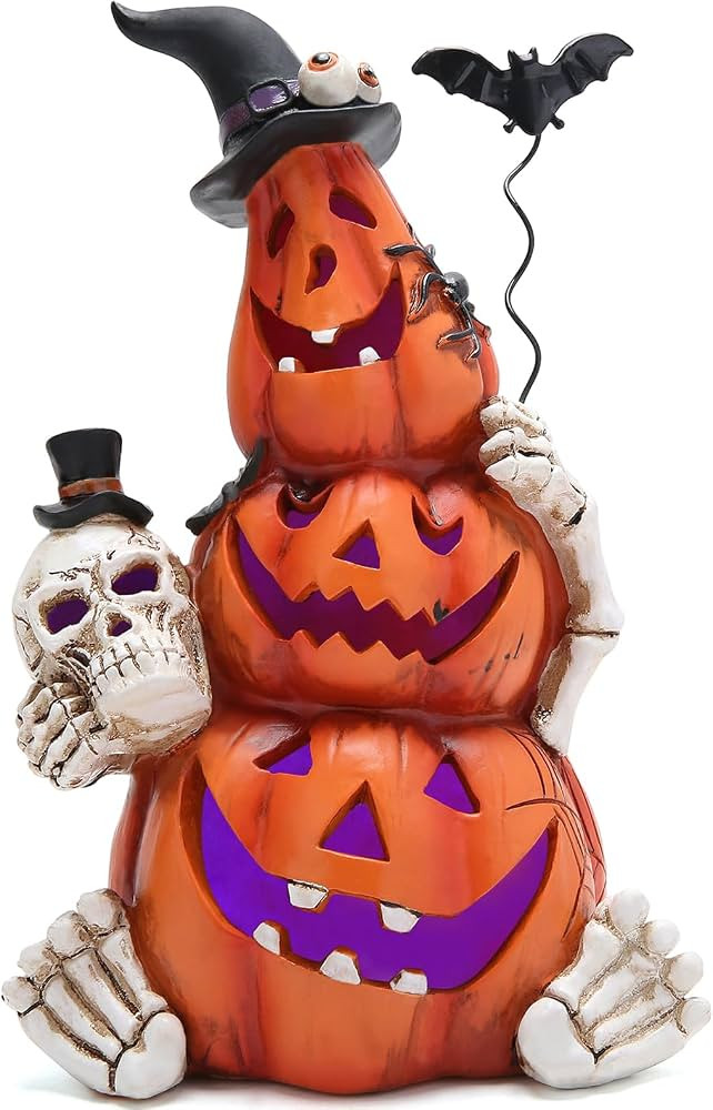 Hodao Halloween Pumpkin Decorations with Light Handmade Pumpkin Ornaments for Halloween Decor Fal... | Amazon (US)