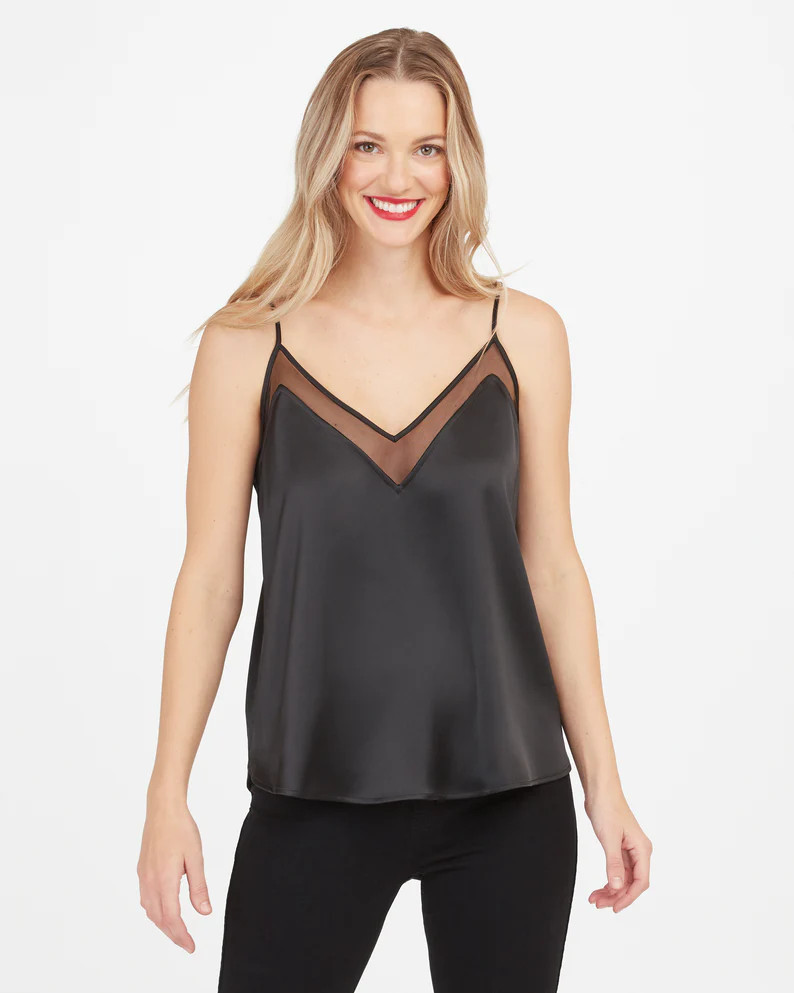 Satin Mesh V-Neck Cami | Spanx