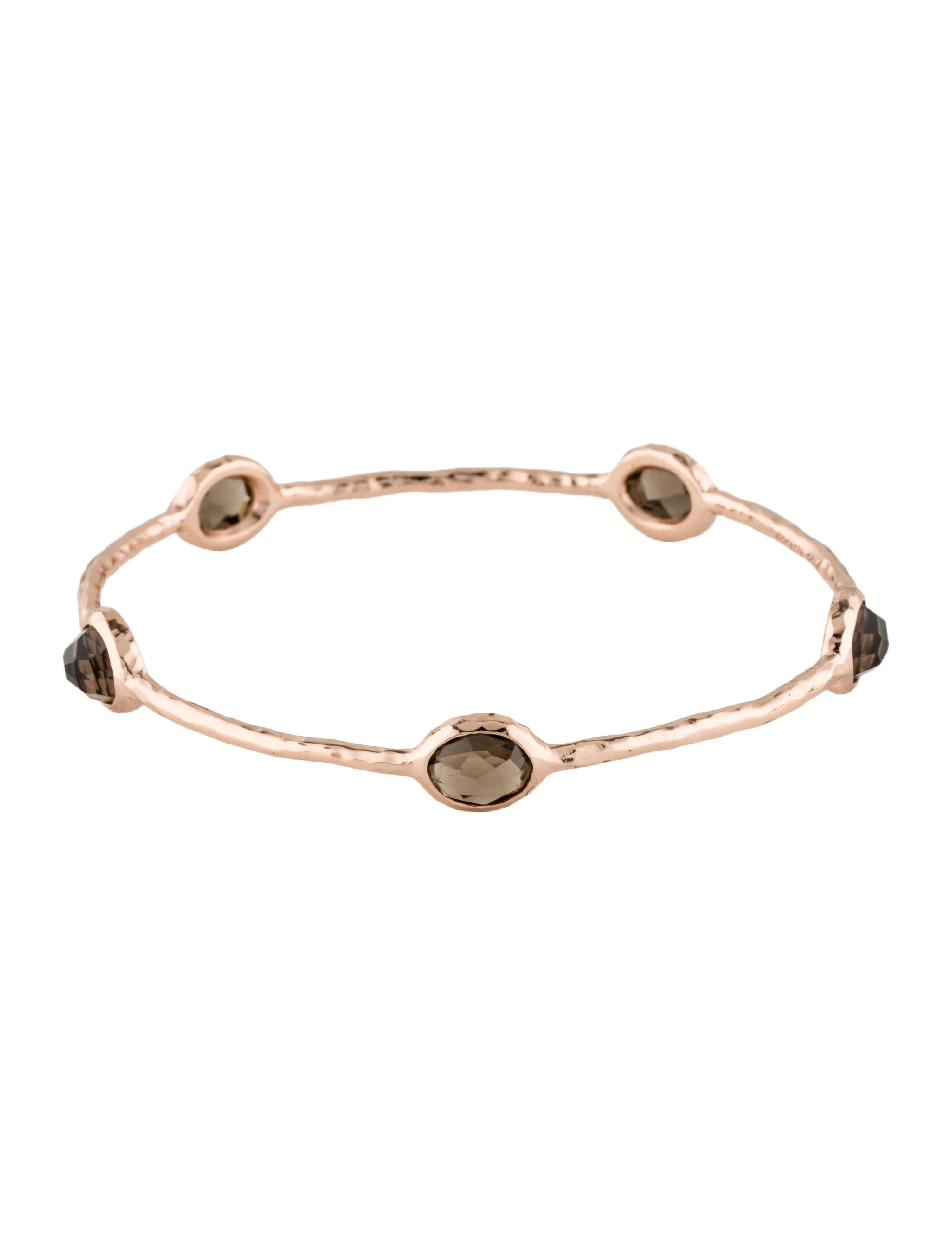 Smoky Quartz Rosé 5-Stone Bangle | The RealReal