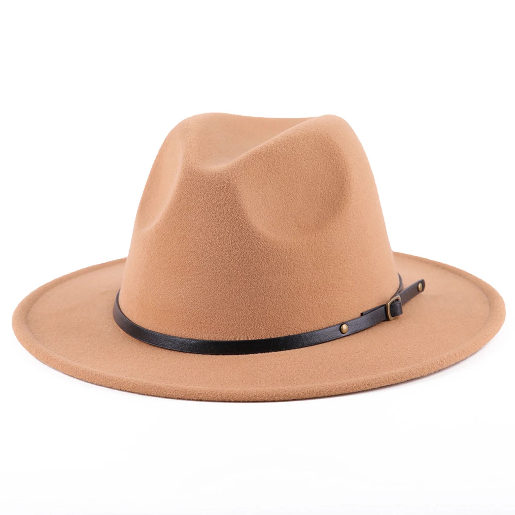 ZIYIXIN - ZIYIXIN Unisex Panama Hat Vintage Wide Brim Belt Buckle Felt Fedora Hat for Men Women -... | Walmart (US)