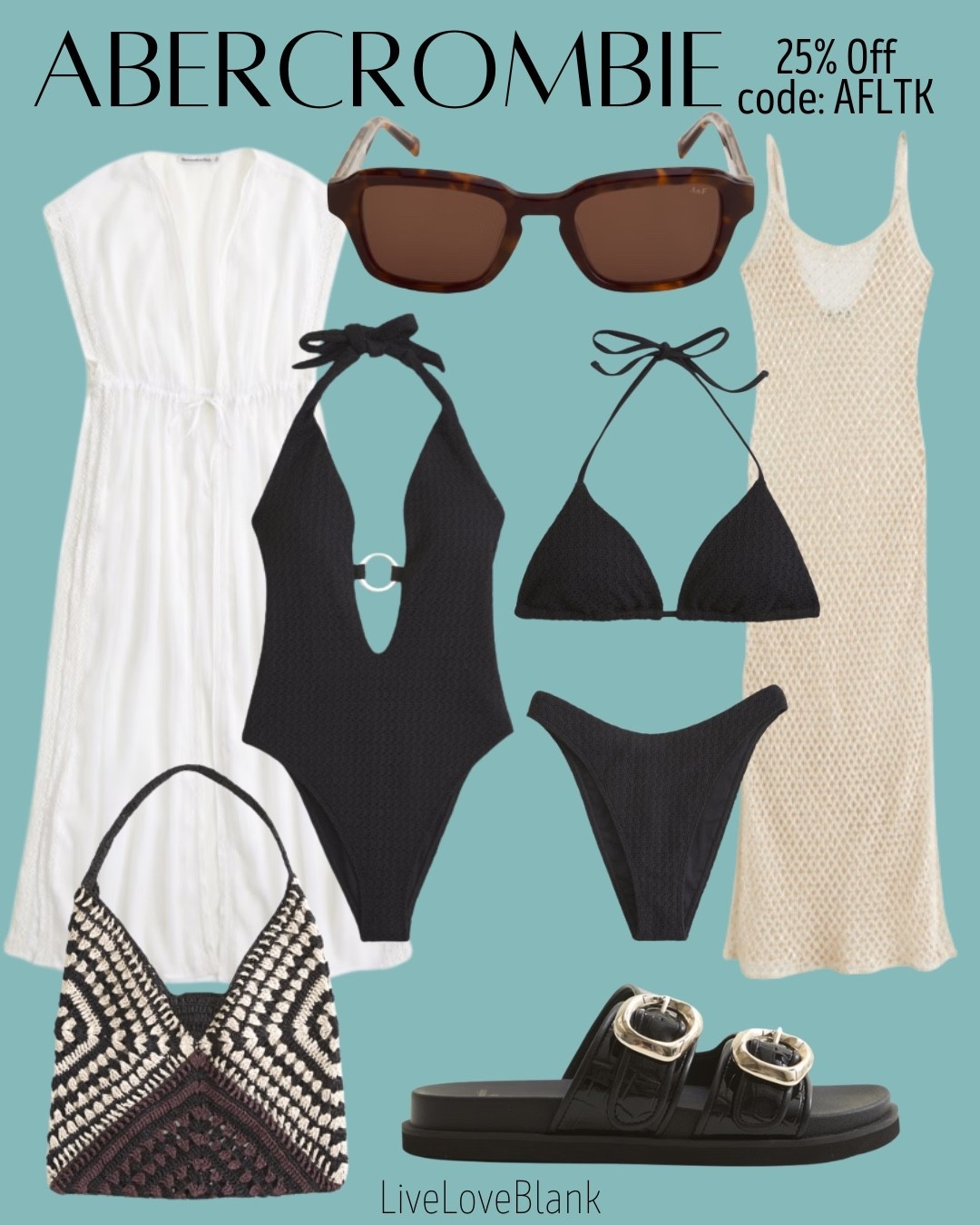 Abercrombie sale use code AFLTK
Save 25% off 
Swimwear 
Swim coverups 
Pool day inspo
Beach day inspo 
@abercrombie 

#LTKSaleAlert #LTKSpringSale #LTKSwim