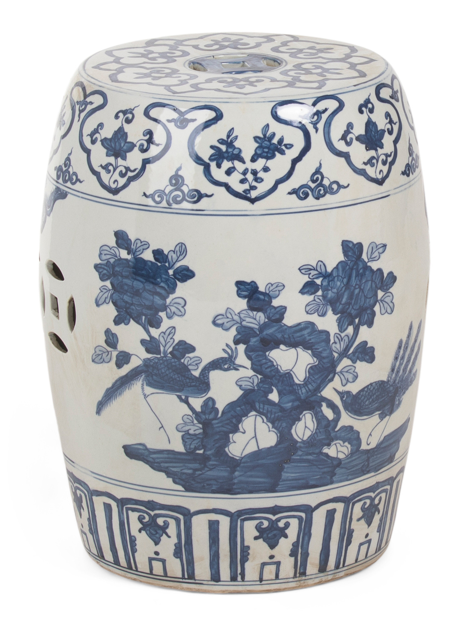 13x18.5 Pheasant Flower Porcelain Garden Stool | TJ Maxx