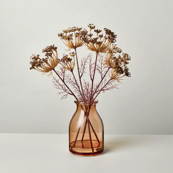 17" Faux Queen Anne's Lace Wildflower Mauve Fall Arrangement - Hearth & Hand™ with Magnolia | Target