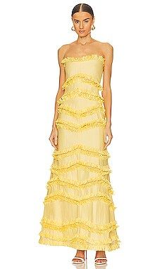 Alexis Reeve Gown in Golden Raffia from Revolve.com | Revolve Clothing (Global)