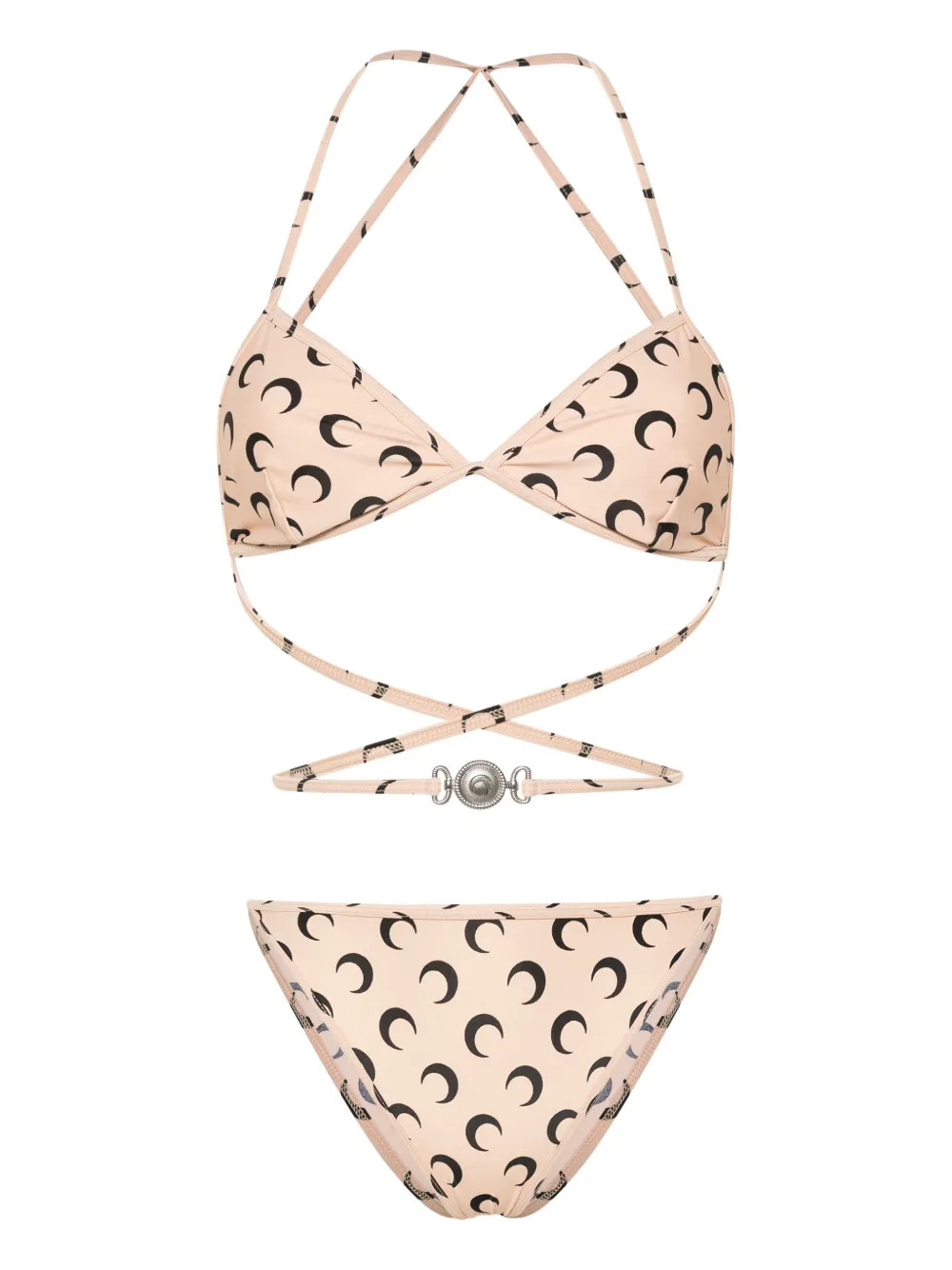 Marine Serre Crescent-Moon-print Bikini | Neutrals | FARFETCH | Farfetch Global