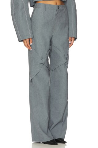 Kate Barton Draped Specialty Denim Trouser in Grey Denim from Revolve.com | Revolve Clothing (Global)
