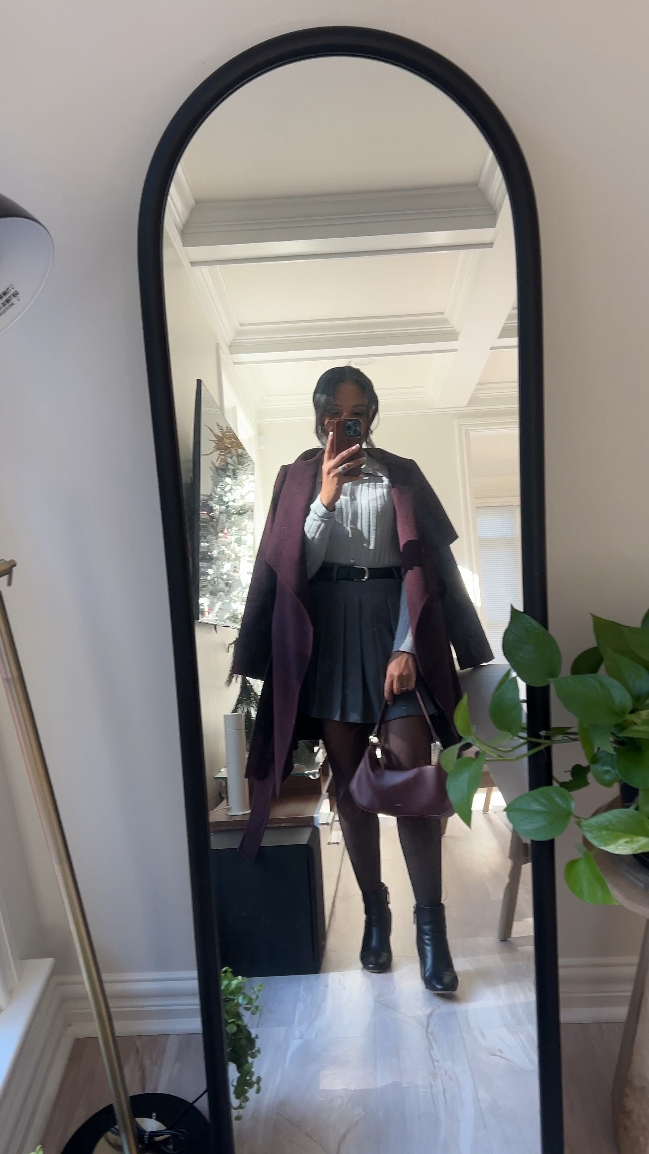 Favorite skirt for the winter! Great quality, a bit more length without being too long. My exact one is sold out so I tagged the next closest style from the same store. Coat is Michael Kors from a previous season, tagging next closest.  Shoes are Tory Burch, same shoes tagged with a different heel. LOVEEE this bag and the color!! 

#LTKsalealert #LTKfindsunder100