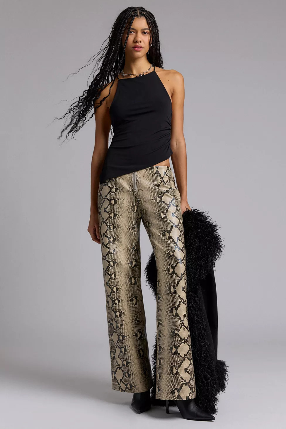 BY.DYLAN Xaavier Snake Print Faux Leather Pant | Urban Outfitters (US and RoW)