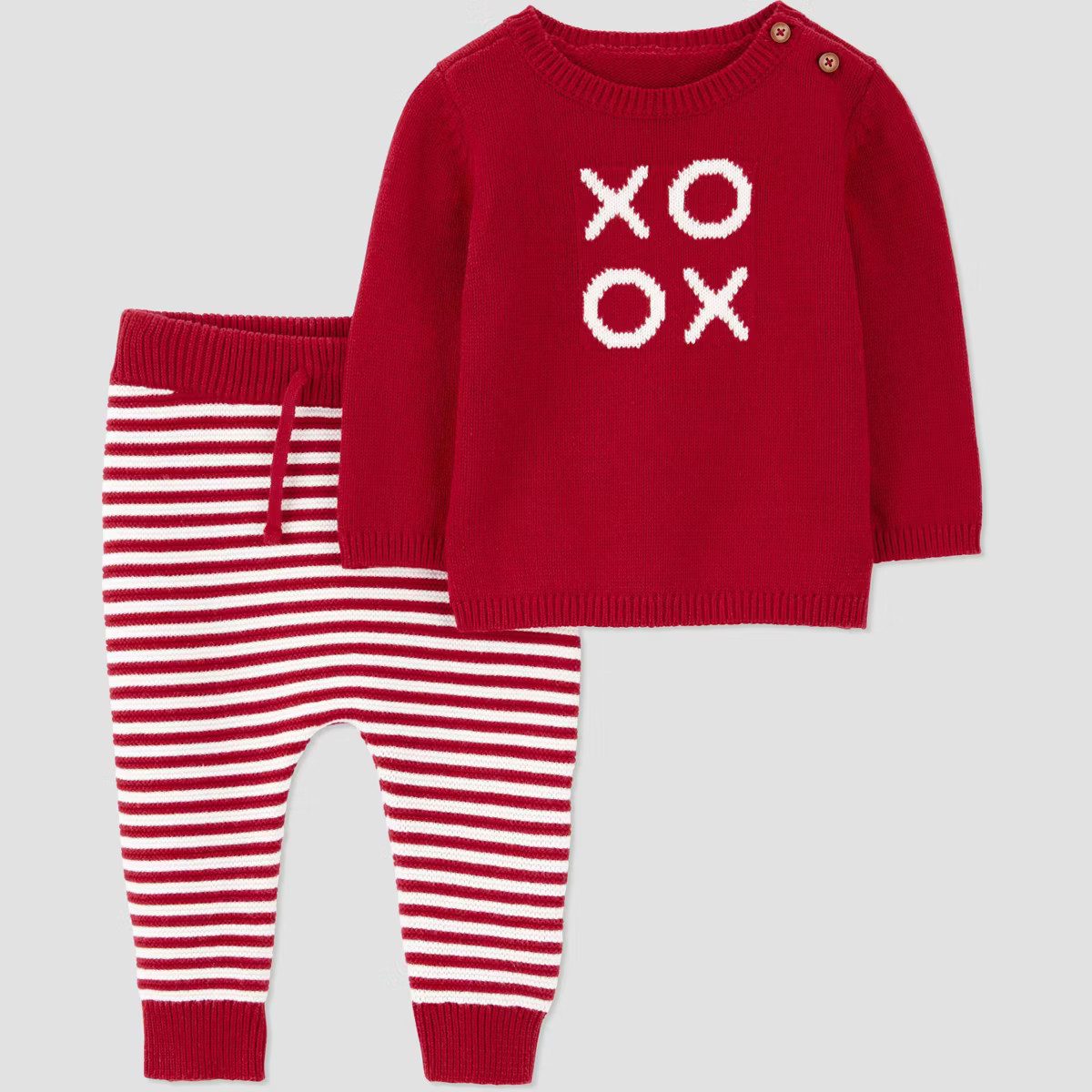 Carter's Just One You® Baby 2pc XOXO Sweatshirt and Jogger Pants Set - Red | Target