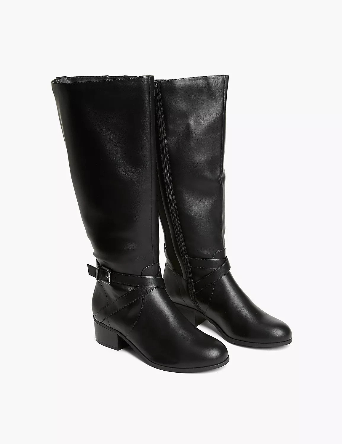 Dream Cloud Faux-Leather Criss-Cross Riding Boot | LaneBryant | Lane Bryant (US)