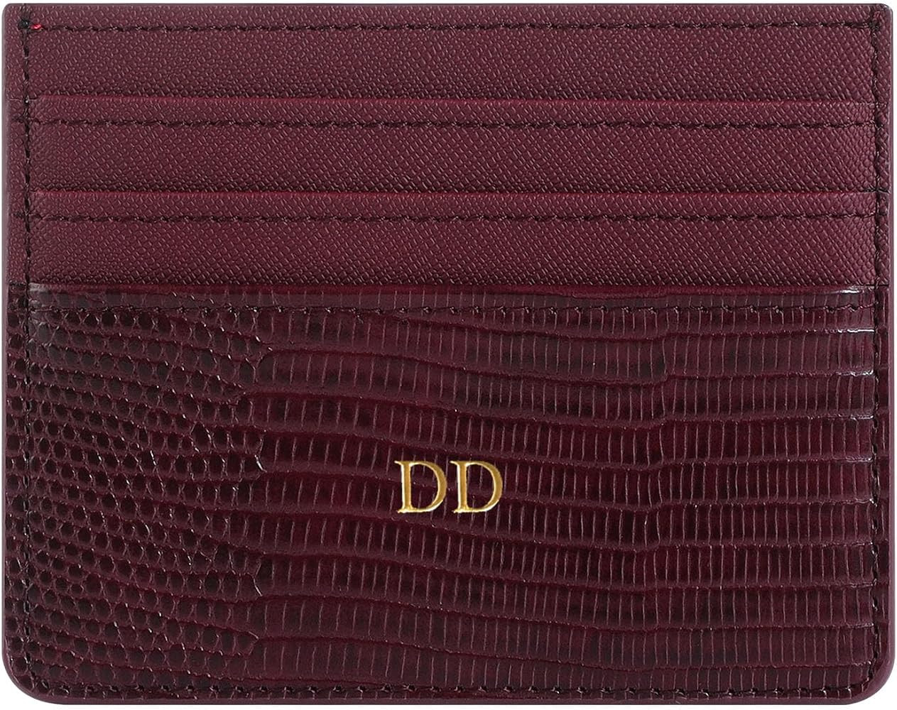 Personalisa Gold Silver Initial letters Credit Card Holder Wallet, PU Leather Ultra Slim Wallet, ... | Amazon (US)
